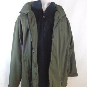 GREEN HEAVYWEIGHT HOODED JACKET WARM PUFFER L